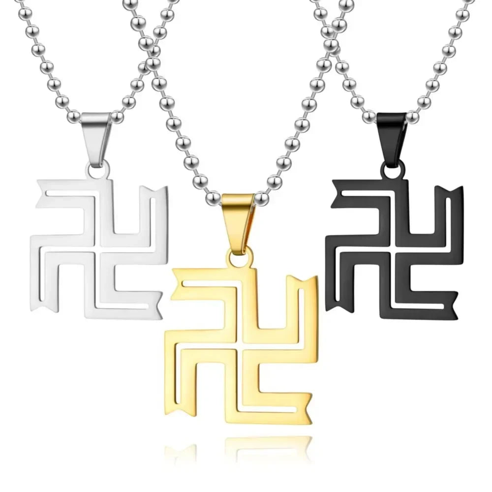 New Fashionable And Exquisite Stainless Steel Buddhist Swastika Pendant Necklace For Men And Women Religious Jewelry Wholesale