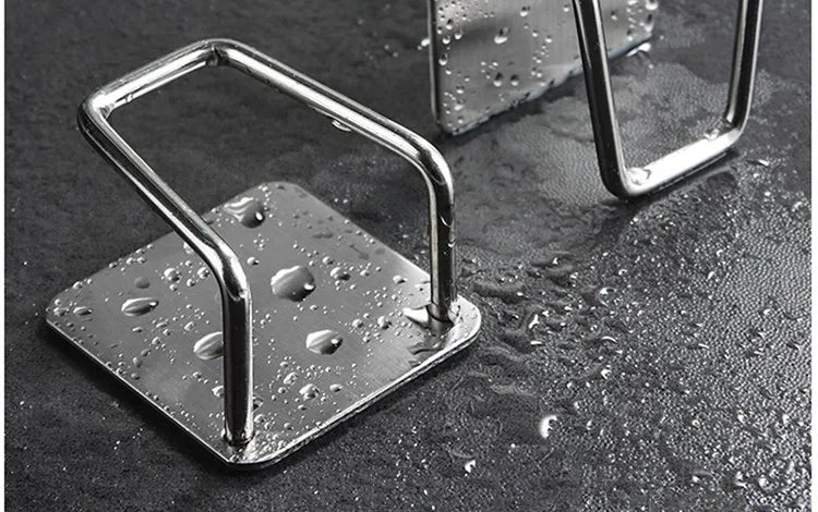 1PC Kitchen Stainless Steel Sink Sponges Holder Self Adhesive Drain Drying Rack Kitchen Wall Hooks Accessories Storage Organizer