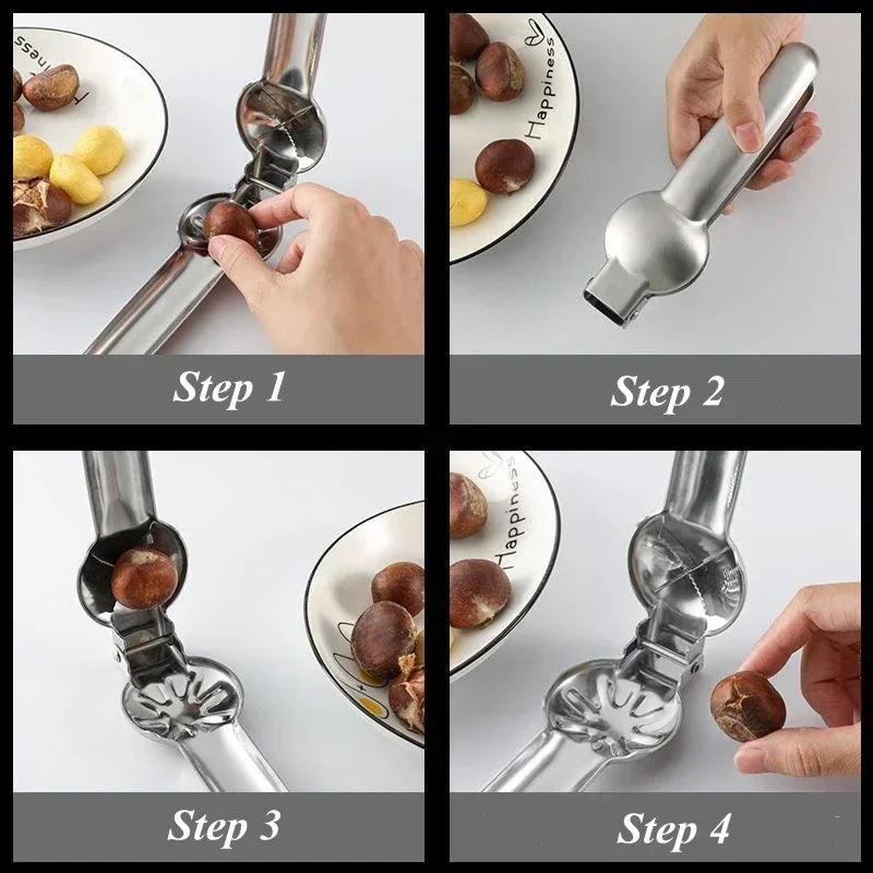 1pc Chestnut MachineStainless Steel Chestnut Cracker Opener Sheath Cutter Metal Nuts Clip Walnut Pliers Tool  Kitchen Accessori