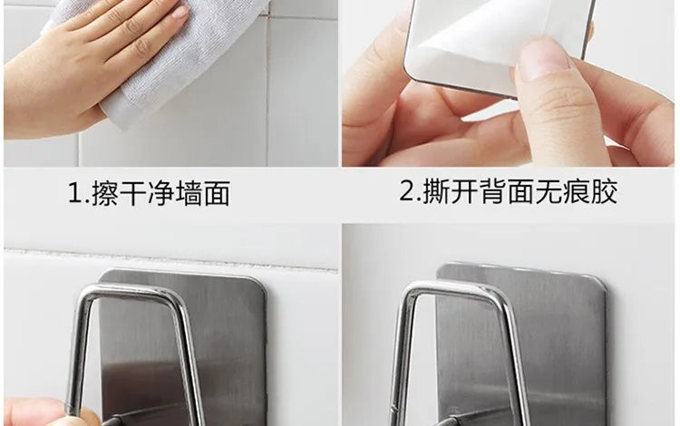 1PC Kitchen Stainless Steel Sink Sponges Holder Self Adhesive Drain Drying Rack Kitchen Wall Hooks Accessories Storage Organizer