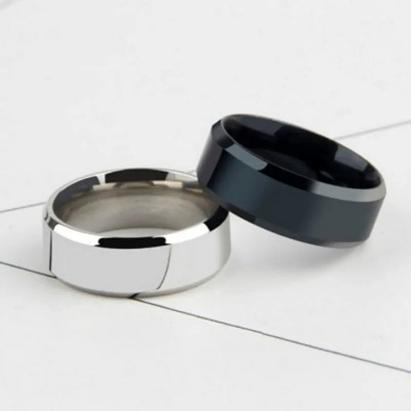 2024 Fashion Charm Jewelry Ring for Men Women Stainless Steel Black Rings Wedding Engagement Band Quality Matte Male Jewelry