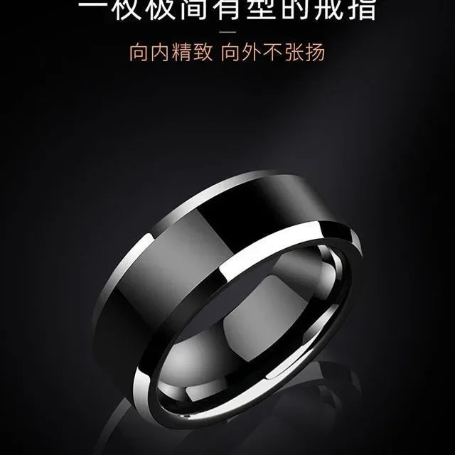2024 Fashion Charm Jewelry Ring for Men Women Stainless Steel Black Rings Wedding Engagement Band Quality Matte Male Jewelry