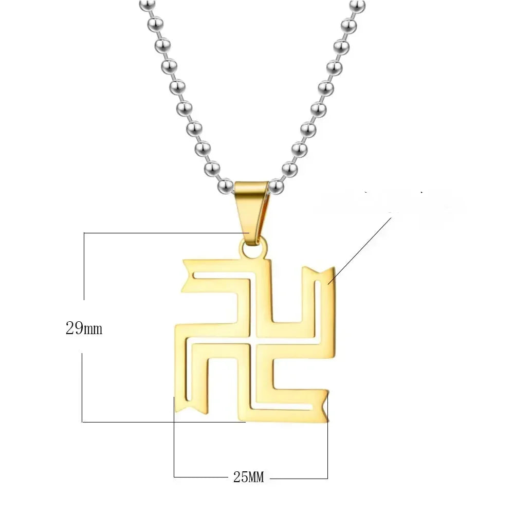New Fashionable And Exquisite Stainless Steel Buddhist Swastika Pendant Necklace For Men And Women Religious Jewelry Wholesale