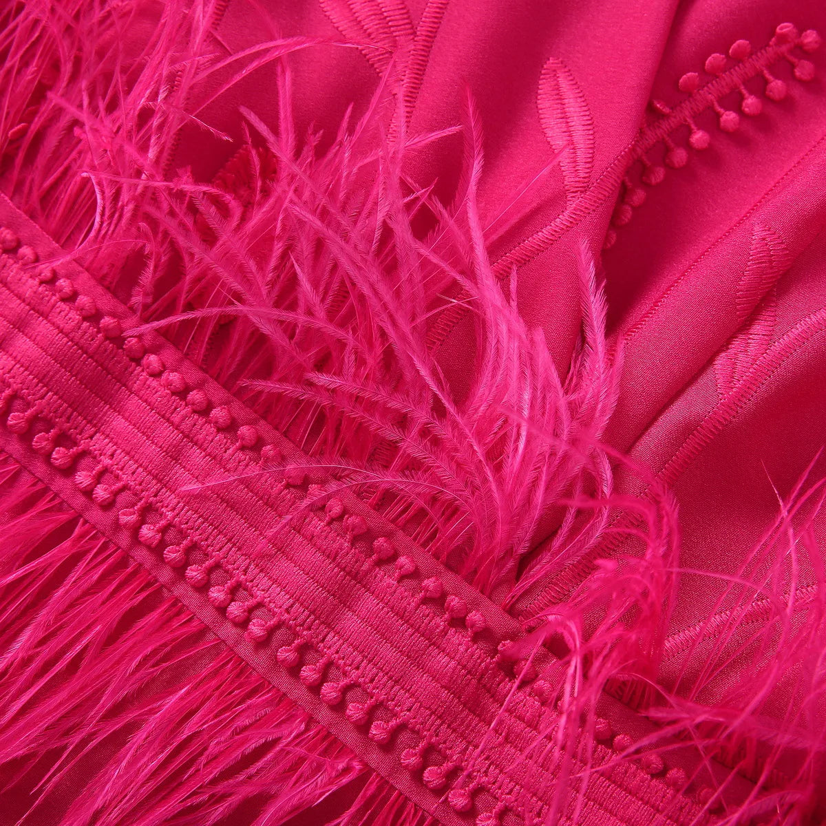 ZJYT Runway 2025 Spring V Neck Embroidery Long Dresses Women Elegant Lantern Sleeve Rose Red Aline Evening Party Dress Vestidos