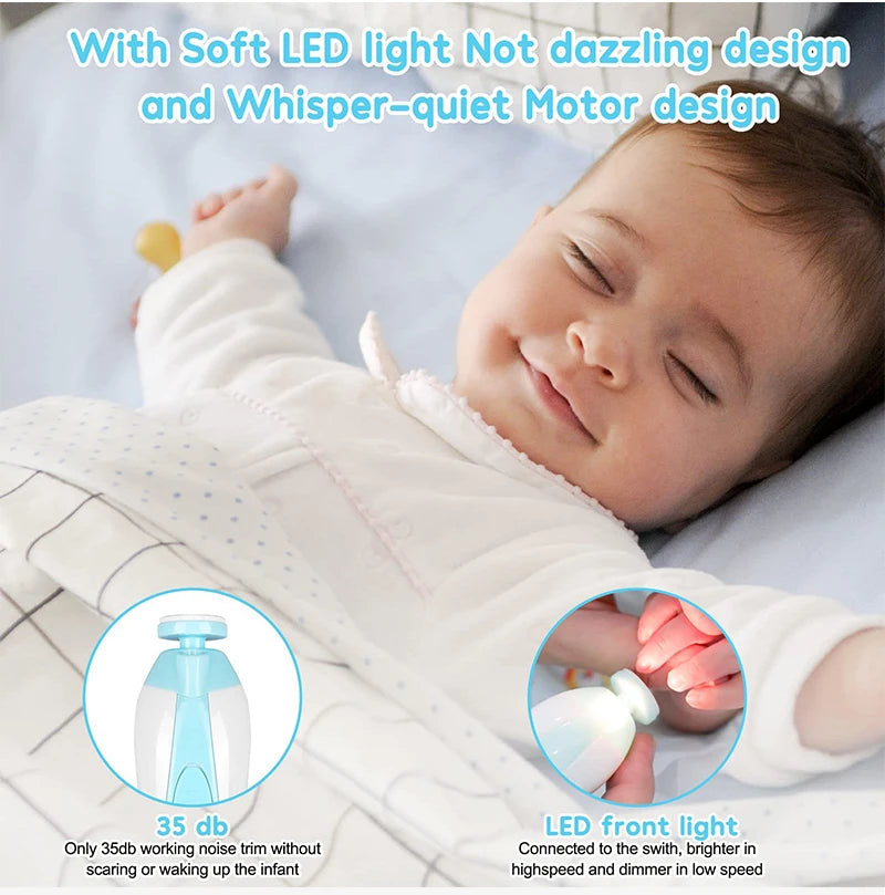 Kids Safe Electric Baby Nail Trimmer Electric Baby Nail Clipper Care Tools For Newborn Fingernails and Toenails