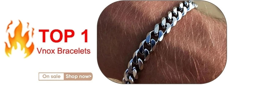 Vnox 3-11mm Chunky Miami Curb Chain Bracelet for Men, Stainless Steel Cuban Link Chain Wristband Classic Punk Heavy Male Jewelry