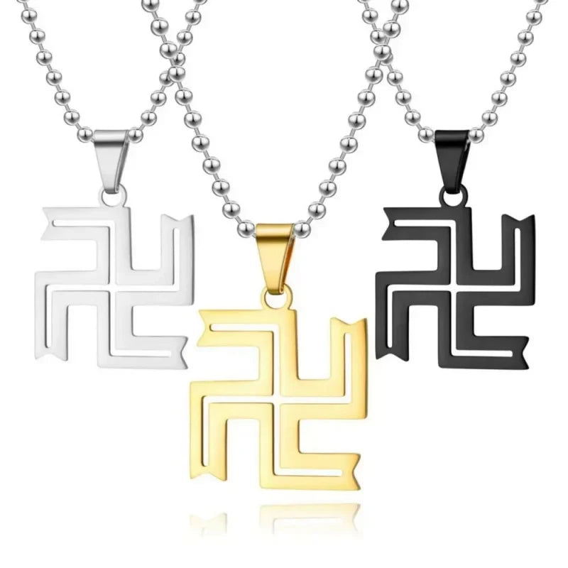 New Fashionable And Exquisite Stainless Steel Buddhist Swastika Pendant Necklace For Men And Women Religious Jewelry Wholesale