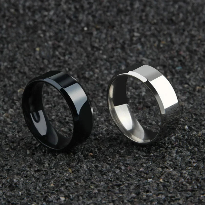2024 Fashion Charm Jewelry Ring for Men Women Stainless Steel Black Rings Wedding Engagement Band Quality Matte Male Jewelry